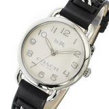 Coach Delancey White Dial Black Leather Strap Watch for Women - 14502714 Authentic Buy Shop Now