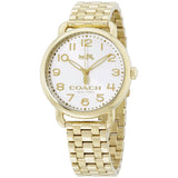 Coach Delancey Classic White Dial Gold Steel Strap Watch for Women - 14502261 Authentic Buy Shop Now