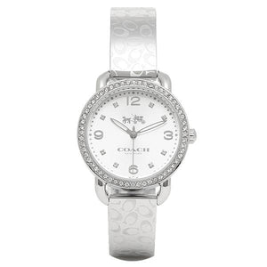 Coach Delancey White Dial Silver Steel Strap Watch for Women - 14502353 Authentic Buy Shop Now