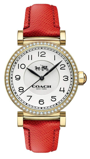 Coach Madison White Dial Red Leather Strap Watch for Women - 14502400 Authentic Buy Shop Now