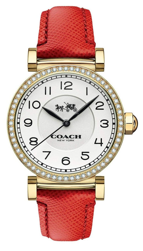 Coach Madison White Dial Red Leather Strap Watch for Women - 14502400 Authentic Buy Shop Now