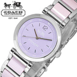 Coach Tristent Purple Dial Two Tone Steel Strap Watch for Women - 14502461 Authentic Buy Shop Now