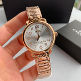 Coach Delancey White Dial Rose Gold Steel Strap Watch for Women - 14502497 Authentic Buy Shop Now