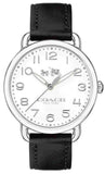 Coach Delancey White Dial Black Leather Strap Watch for Women - 14502714 Authentic Buy Shop Now
