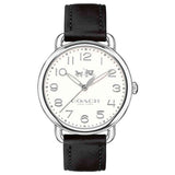Coach Delancey White Dial Black Leather Strap Watch for Women - 14502714 Authentic Buy Shop Now