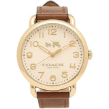 Coach Delancey White Dial Brown Leather Strap Watch for Women - 14502715 Authentic Buy Shop Now