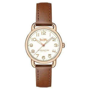 Coach Delancey Cream Dial Brown Leather Strap Watch For Women - 14502751 Authentic Buy Shop Now