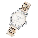 Coach Delancey White Dial Floral White Leather Strap Watch for Women - 14502760 Authentic Buy Shop Now