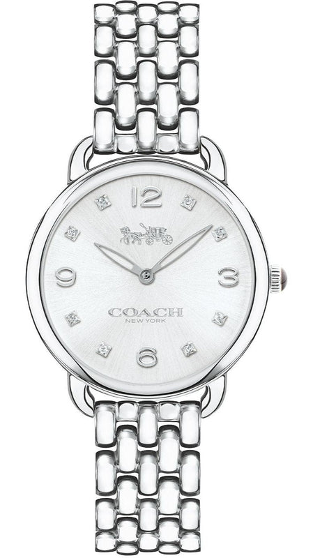 Coach Delancey Slim Silver Dial Silver Steel Strap Watch for Women - 14502781 Authentic Buy Shop Now