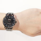 Coach Delancey Black Dial Black Steel Strap Watch For Women - 14502812 Authentic Buy Shop Now