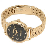 Coach Delancey Black Dial Gold Stainless Steel Strap Watch For Women - 14502813 Authentic Buy Shop Now