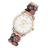 Coach Delancey White Dial Floral Pink Leather Strap Watch for Women - 14502817 Authentic Buy Shop Now