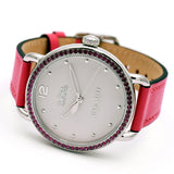 Coach Delancey White Dial Red Leather Strap Watch for Women - 14502879 Authentic Buy Shop Now