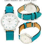 Coach Delancey White Dial Turquoise Leather Strap Watch for Women - 14502884 Authentic Buy Shop Now