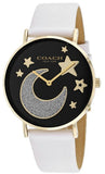 Coach Perry Black Dial White Leather Strap Watch for Women - 14503041 Authentic Buy Shop Now