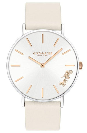 Coach Perry White Dial White Leather Strap Watch for Women - 14503117 Authentic Buy Shop Now