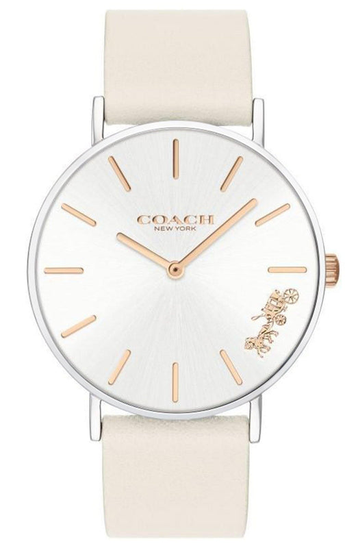 Coach Perry White Dial White Leather Strap Watch for Women - 14503117 Authentic Buy Shop Now