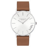 Coach Perry Silver Dial Brown Leather Strap Watch for Women - 14503120 Authentic Buy Shop Now