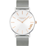 Coach Perry White Dial Silver Mesh Bracelet Watch for Women - 14503124 Authentic Buy Shop Now