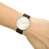 Coach Perry White Dial Brown Leather Strap Watch for Women - 14503154 Authentic Buy Shop Now