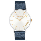 Coach Perry White Dial Blue Leather Strap Watch for Women - 14503156 Authentic Buy Shop Now
