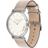 Coach Perry White Dial Beige Leather Strap Watch for Women - 14503157 Authentic Buy Shop Now