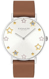 Coach Perry White Dial Brown Leather Strap Watch for Women - 14503242 Authentic Buy Shop Now
