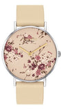 Coach Perry Beige Floral Dial Beige Leather Strap Watch for Women - 14503293 Authentic Buy Shop Now