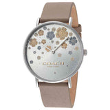 Coach Perry Quartz Silver Dial Brown Leather Strap Watch for Women - 14503326 Authentic Buy Shop Now