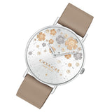 Coach Perry Quartz Silver Dial Brown Leather Strap Watch for Women - 14503326 Authentic Buy Shop Now