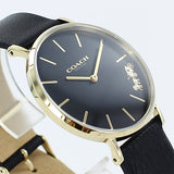 Coach Perry Black Dial Black Leather Strap Watch for Women - 14503333-C Authentic Buy Shop Now