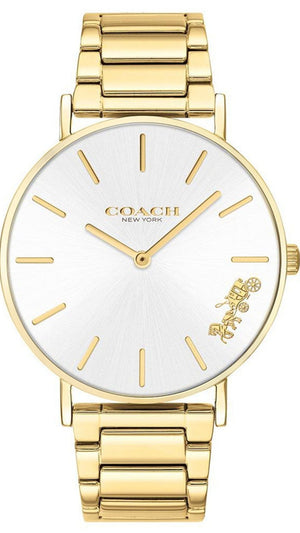 Coach Perry White Dial Gold Steel Strap Watch for Women - 14503345 Authentic Buy Shop Now
