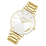 Coach Perry White Dial Gold Steel Strap Watch for Women - 14503345 Authentic Buy Shop Now
