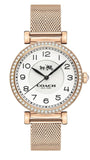 Coach Madison White Dial Rose Gold Mesh Bracelet Watch for Women - 14503398 Authentic Buy Shop Now