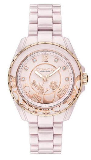 Coach Preston Pink Dial Pink Steel Strap Watch for Women - 14503465 Authentic Buy Shop Now
