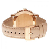 Burberry The City Chronograph Rose Gold Dial Beige Leather Strap Watch For Women - BU9702 Authentic Buy Shop Now