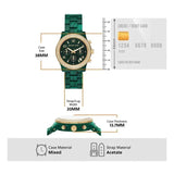 Michael Kors Runway Chronograph Green Dial Green Steel Strap Watch for Women - MK7422 Authentic Buy Shop Now