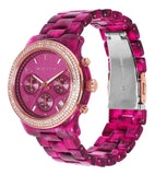 Michael Kors Runway Chronograph Red Dial Red Steel Strap Watch for Women - MK7425 Authentic Buy Shop Now