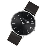 Coach Charles Black Dial Black Leather Strap Watch for Men - 14602149 Authentic Buy Shop Now
