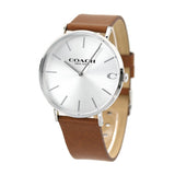 Coach Charles Silver Dial Brown Leather Strap Watch for Men - 14602152 Authentic Buy Shop Now