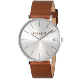 Coach Charles Silver Dial Brown Leather Strap Watch for Men - 14602152 Authentic Buy Shop Now