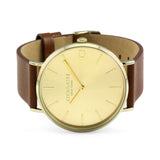 Coach Charles Gold Dial Brown Leather Strap Watch for Women - 14602433 Authentic Buy Shop Now
