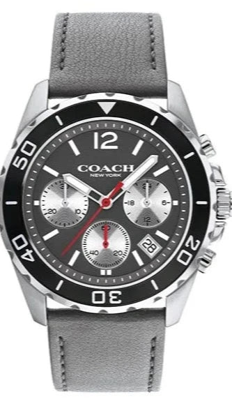 Coach Kent Grey Dial Grey Leather Strap Watch for Men - 14602561 Authentic Buy Shop Now