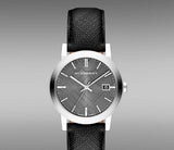 Burberry The City Grey Dial Black Leather Strap Watch for Men - BU9030 Authentic Buy Shop Now