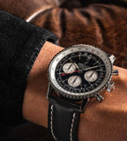 Breitling Navitimer Automatic 38mm Black Dial Black Leather Strap Mens Watch - A17325241B1P1 Authentic Buy Shop Now