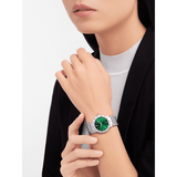 Bvlgari Bvlgari Bvlgari Lady Green Dial Silver Steel Strap Watch for Women - BVLGARI103693 Authentic Buy Shop Now