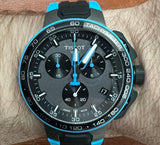 Tissot T Race Cycling Chronograph Black Dial Two Tone Rubber Strap Watch For Men - T111.417.37.441.05 Authentic Buy Shop Now
