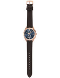Emporio Armani Claudio Chronograph Blue Dial Brown Leather Strap Watch For Men - AR11554 Authentic Buy Shop Now