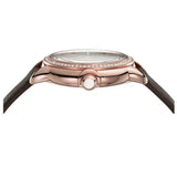 Emporio Armani Mia Moonphase Silver Dial Brown Leather Strap Watch For Women - AR11568 Authentic Buy Shop Now