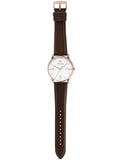 Emporio Armani Minimalist Quartz White Dial Brown Leather Strap Watch For Men - AR11572 Authentic Buy Shop Now